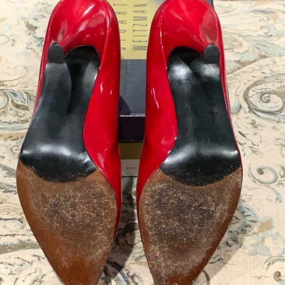 Vintage Stuart Weitzman Red Patent Stilettos Sz 9M - Picture 6 of 8